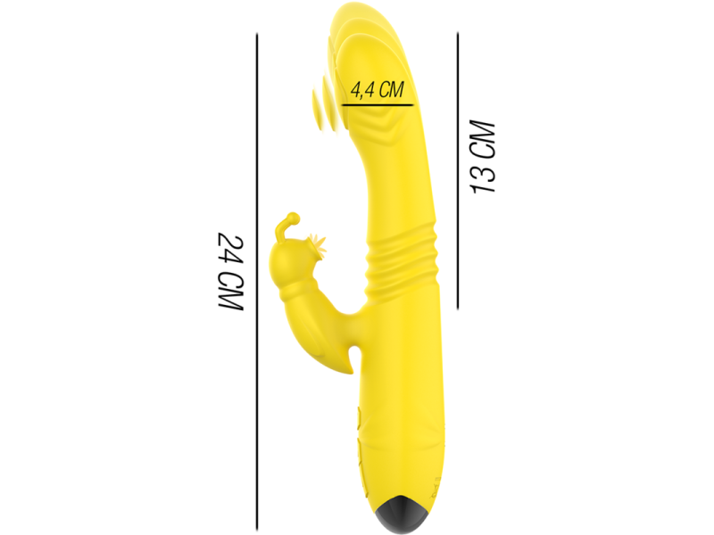 INTENSE - TOKY MULTIFUNCTION VIBRATOR UP & DOWN WITH CLITORAL STIMULATOR YELLOW