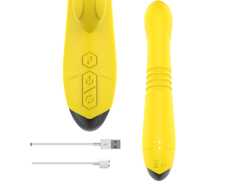 INTENSE - TOKY MULTIFUNCTION VIBRATOR UP & DOWN WITH CLITORAL STIMULATOR YELLOW