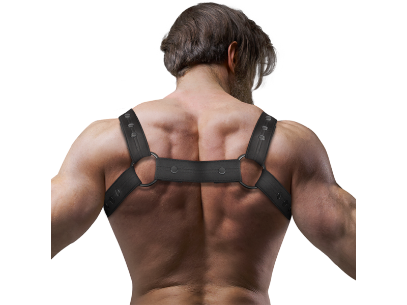 FETISH SUBMISSIVE ATTITUDE - ADJUSTABLE NEOPRENE CHEST SPORTS HARNESS FOR MEN