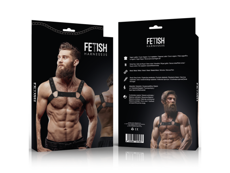 FETISH SUBMISSIVE ATTITUDE - ADJUSTABLE NEOPRENE CHEST SPORTS HARNESS FOR MEN