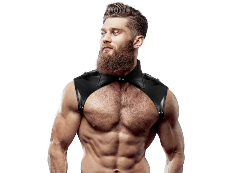 FETISH SUBMISSIVE ATTITUDE - MEN´S BRIGADE ADJUSTABLE ECO-LEATHER NECK HARNESS