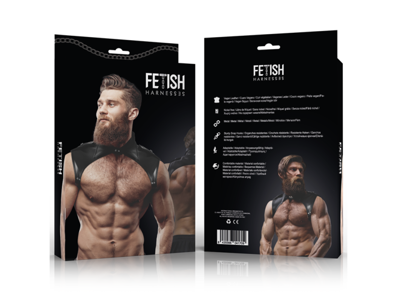 FETISH SUBMISSIVE ATTITUDE - MEN´S BRIGADE ADJUSTABLE ECO-LEATHER NECK HARNESS