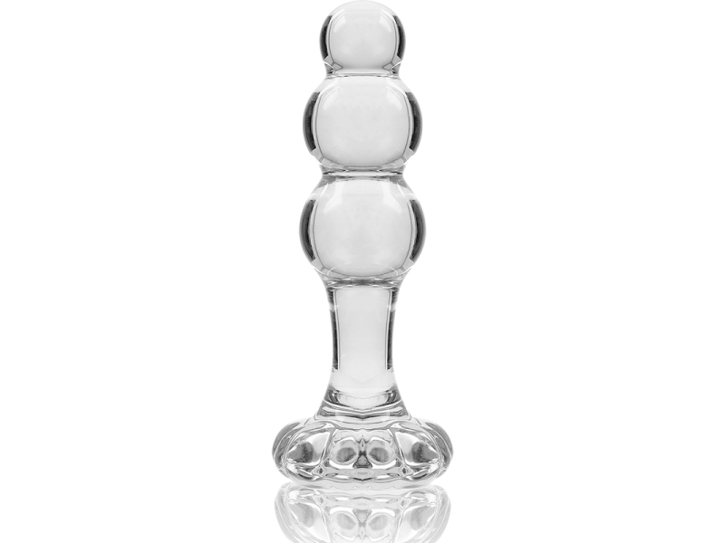 NEBULA SERIES BY IBIZA - MODEL 1 ANAL PLUG BOROSILICATE GLASS CLEAR 10.5 CM -O- 3 CM