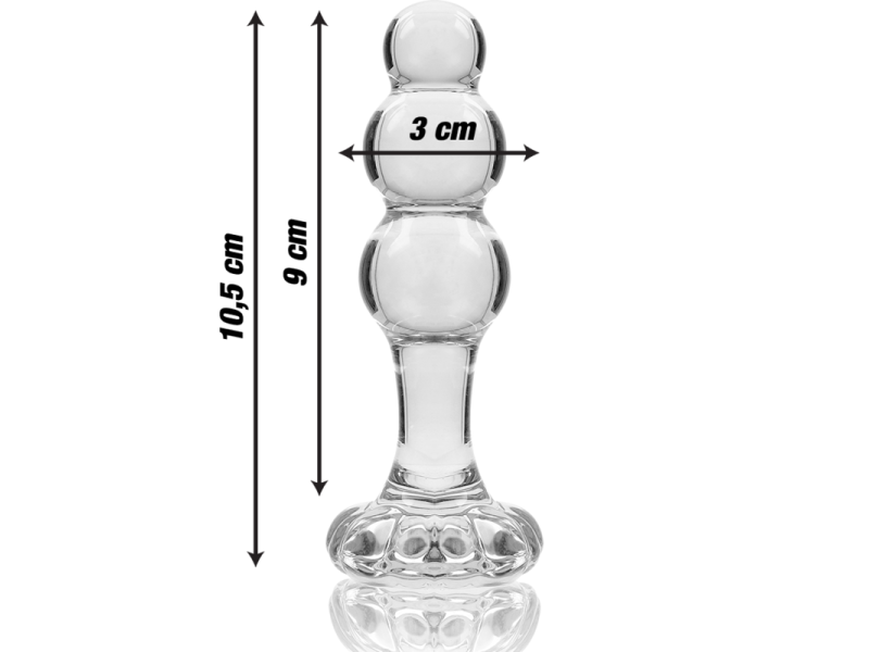 NEBULA SERIES BY IBIZA - MODEL 1 ANAL PLUG BOROSILICATE GLASS CLEAR 10.5 CM -O- 3 CM