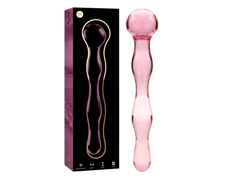 NEBULA SERIES BY IBIZA - MODEL 13 DILDO BOROSILICATE GLASS PINK 18 CM -O- 3.5 CM