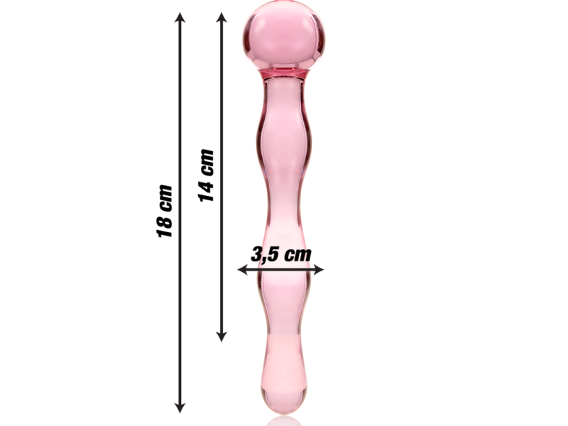 NEBULA SERIES BY IBIZA - MODEL 13 DILDO BOROSILICATE GLASS PINK 18 CM -O- 3.5 CM