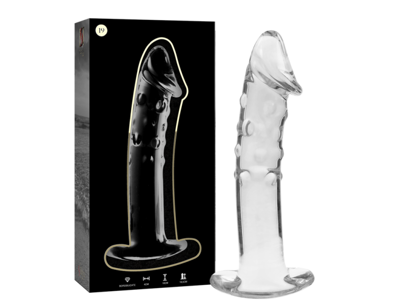 NEBULA SERIES BY IBIZA - MODEL 19 DILDO BOROSILICATE GLASS CLEAR 18.5 CM -O- 4 CM