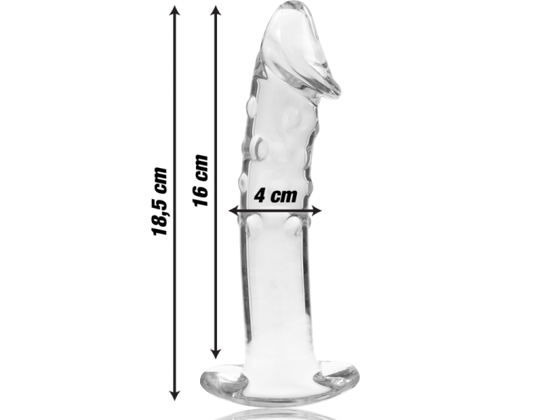 NEBULA SERIES BY IBIZA - MODEL 19 DILDO BOROSILICATE GLASS CLEAR 18.5 CM -O- 4 CM