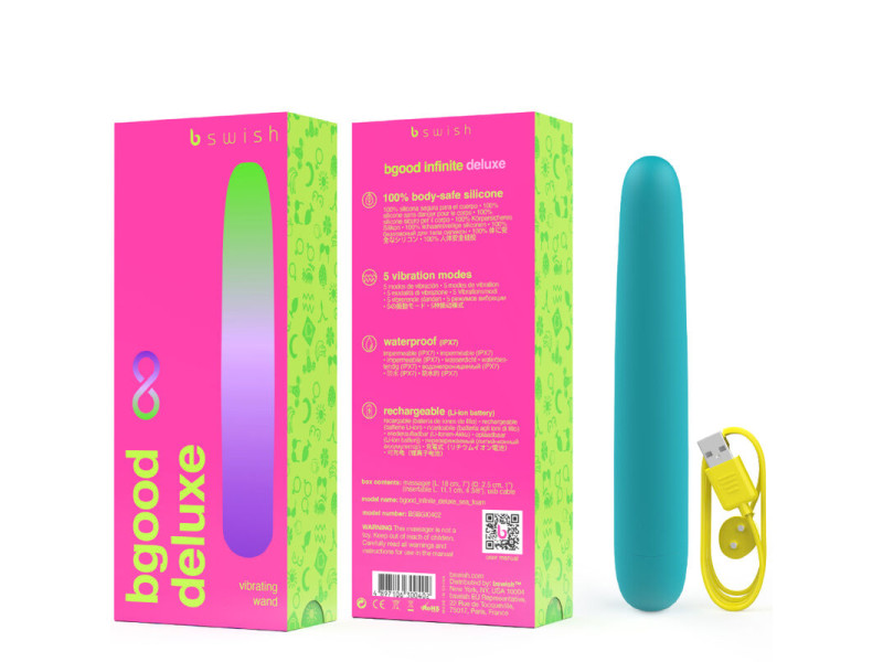 B SWISH - BGOOD INFINITE DELUXE RECHARGEABLE VIBRATOR BLUE SILICONE