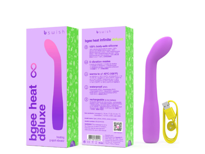 B SWISH - BGEE HEAT INFINITE DELUXE RECHARGEABLE VIBRATOR LAVENDER SILICONE