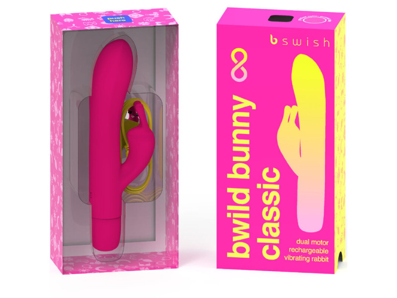 B SWISH - BWILD BUNNY INFINITE CLASSIC RECHARGEABLE VIBRATOR PINK SILICONE