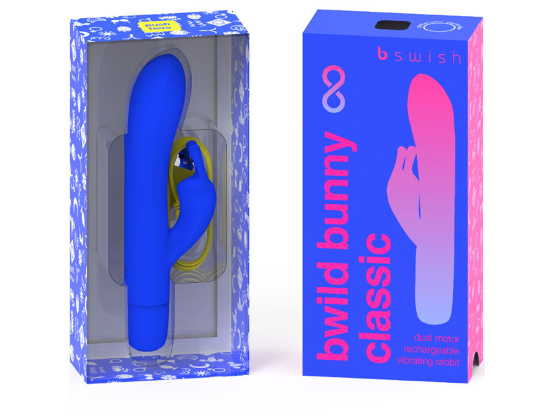 B SWISH - BWILD BUNNY INFINITE CLASSIC RECHARGEABLE VIBRATOR BLUE SILICONE