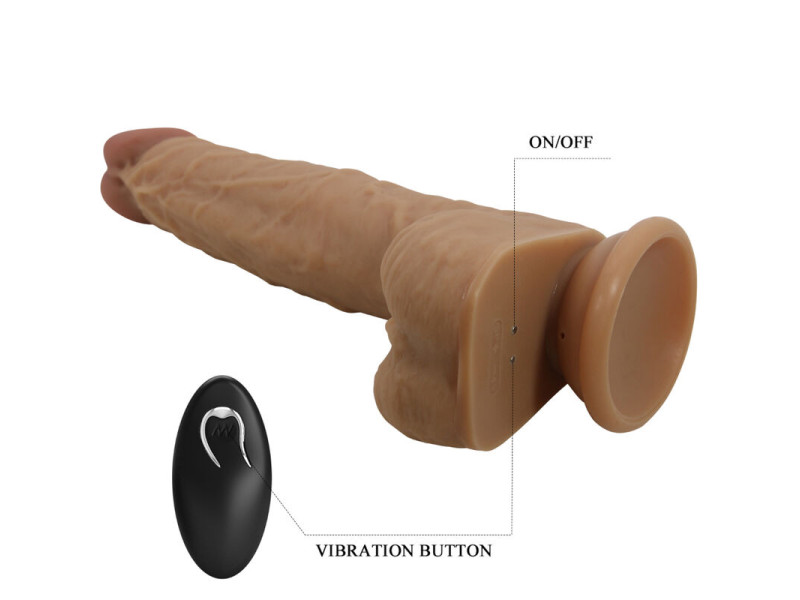 PRETTY LOVE - JONATHAN SILICONE DILDO 3 VIBRATIONS + 3 INSERTION MEASUREMENTS REMOTE CONTROL 21 CM