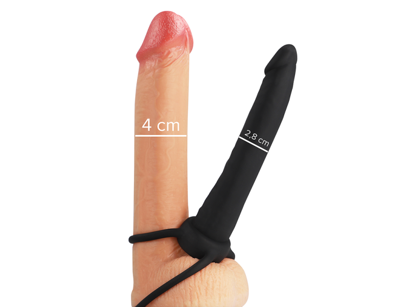 MYTHOLOGY - COBI ONYX ANAL DILDO WITH COCK AND TESTICLE RING 13 SILICONE CM