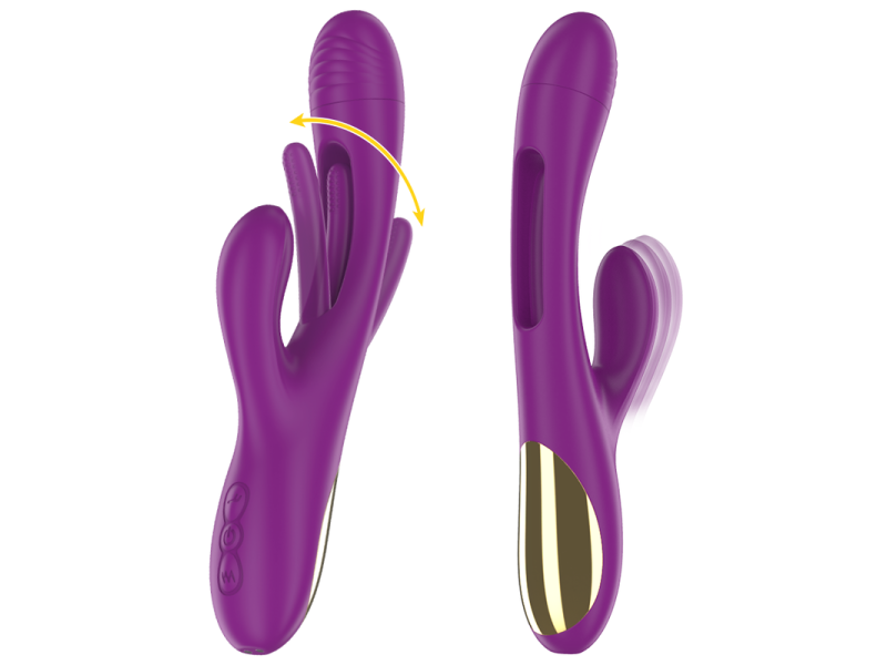 INTENSE - APOLO RECHARGEABLE MULTIFUNCTION VIBRATOR 7 VIBRATIONS WITH SWINGING MOTION PURPLE