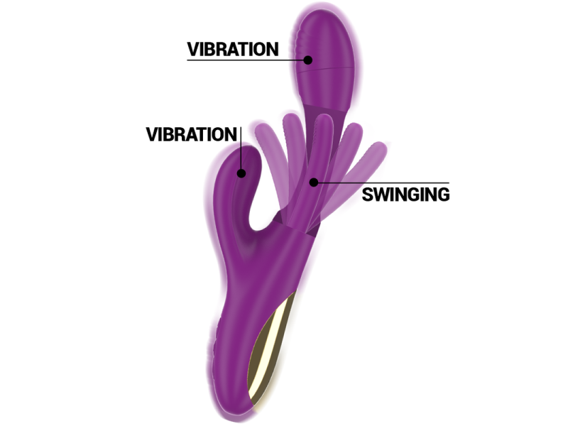 INTENSE - APOLO RECHARGEABLE MULTIFUNCTION VIBRATOR 7 VIBRATIONS WITH SWINGING MOTION PURPLE