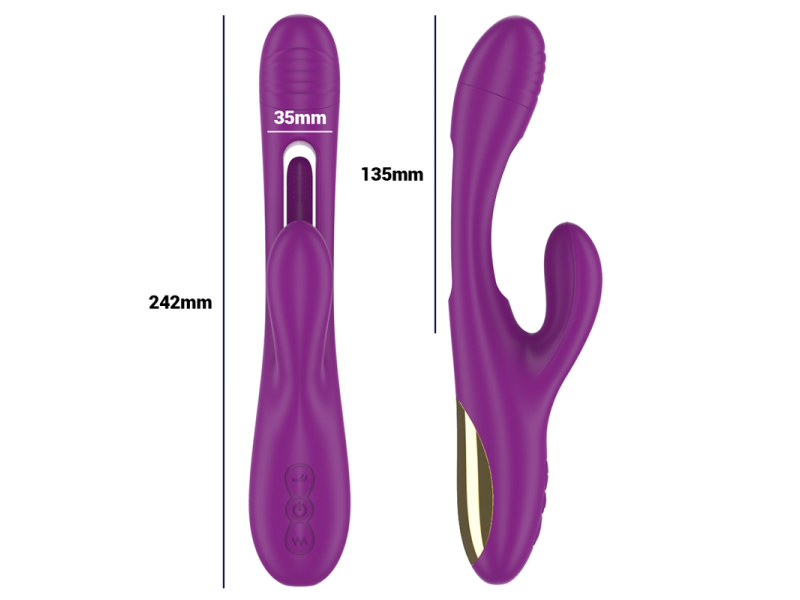 INTENSE - APOLO RECHARGEABLE MULTIFUNCTION VIBRATOR 7 VIBRATIONS WITH SWINGING MOTION PURPLE