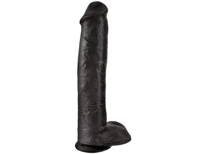 KING COCK - REALISTIC PENIS WITH BALLS 34.2 CM BLACK