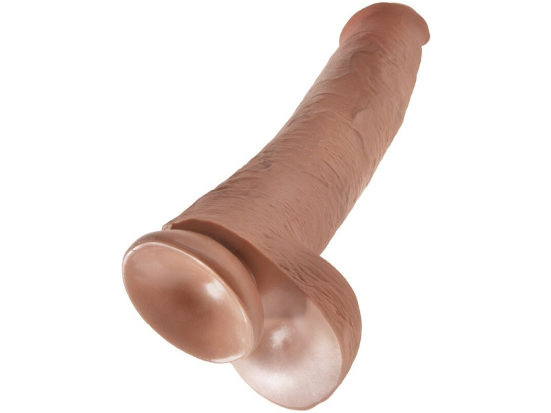 KING COCK - REALISTIC PENIS WITH BALLS 34.2 CM CARAMEL