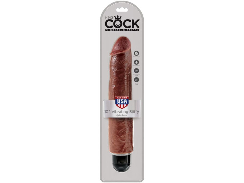 KING COCK - REALISTIC PENIS VIBRATOR 25.6 CM BROWN