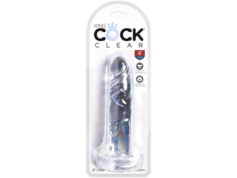 KING COCK - CLEAR REALISTIC PENIS 15.5 CM TRANSPARENT