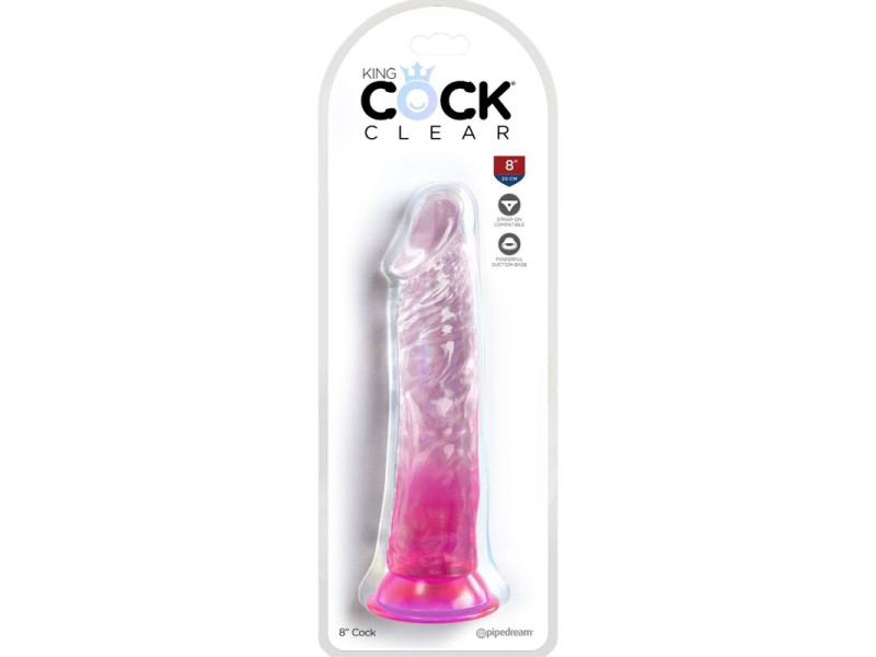 KING COCK - CLEAR REALISTIC PENIS 19.7 CM PINK