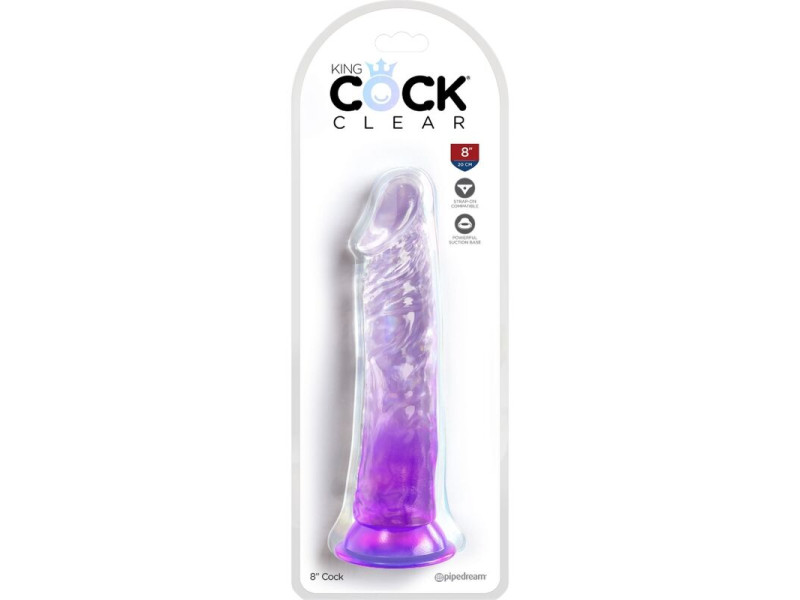 KING COCK - CLEAR REALISTIC PENIS 19.7 CM PURPLE