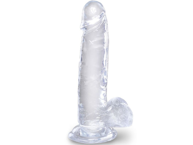 KING COCK - CLEAR REALISTIC PENIS WITH BALLS 15.2 CM TRANSPARENT