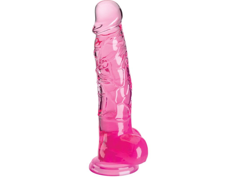 KING COCK - CLEAR REALISTIC PENIS WITH BALLS 16.5 CM PINK