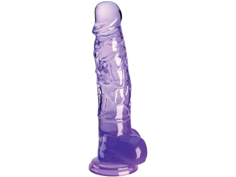 KING COCK - CLEAR REALISTIC PENIS WITH BALLS 16.5 CM PURPLE