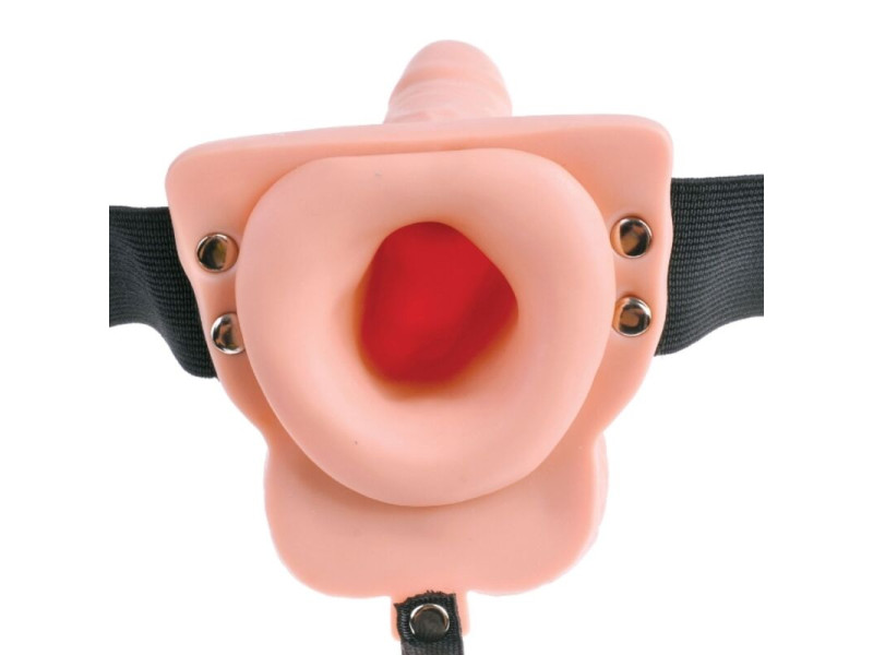 FETISH FANTASY SERIES - ADJUSTABLE HARNESS REMOTE CONTROL REALISTIC PENIS WITH RECHARGEABLE TESTICLES AND VIBRATOR 15 CM