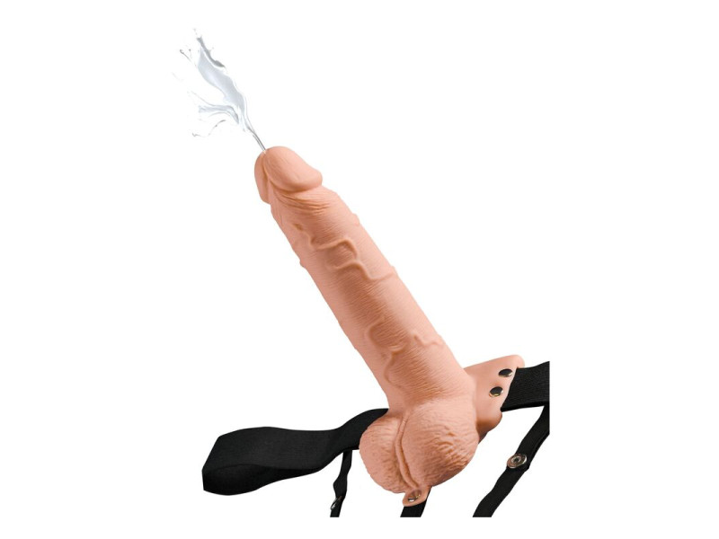 FETISH FANTASY SERIES - ADJUSTABLE HARNESS REALISTIC PENIS WITH BALLS SQUIRTING 19 CM