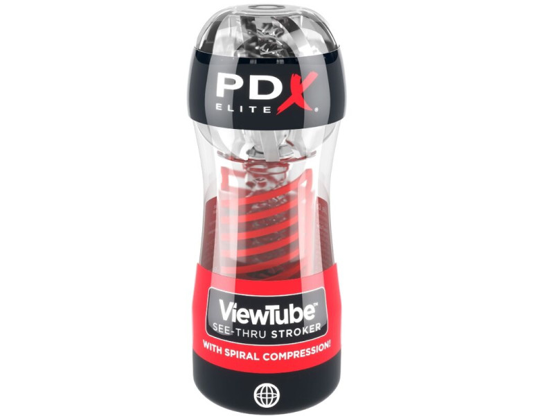 PDX ELITE - STROKER VIEWTUBE 2 SPIRAL COMPRESSION TRANSPARENT