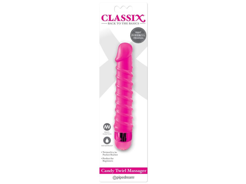 CLASSIX - CANDY TWIRL VIBRATING MASSAGER 16.5 CM PINK