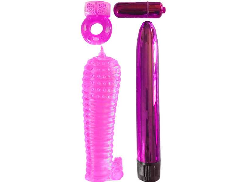 CLASSIX - KIT FOR COUPLES WITH RING, SHEATH AND BULLETS PINK