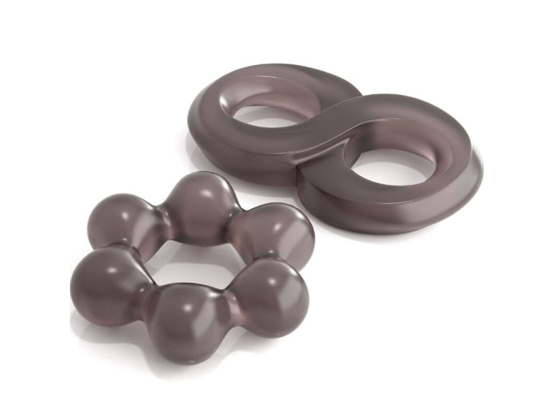 CLASSIX - SET OF 2 RINGS GRAY PENIS