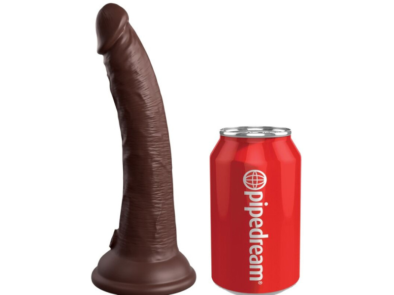 KING COCK - ELITE REALISTIC SILICONE DILDO 17.8 CM BROWN