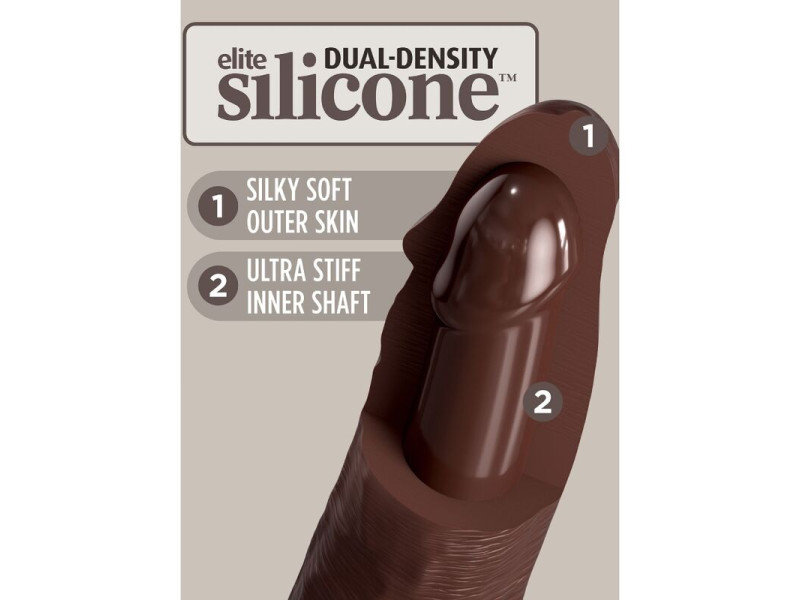 KING COCK - ELITE REALISTIC SILICONE DILDO 20.3 CM BROWN