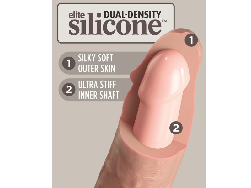 KING COCK - ELITE REALISTIC DILDO VIBRATING & SILICONE 15.2 CM