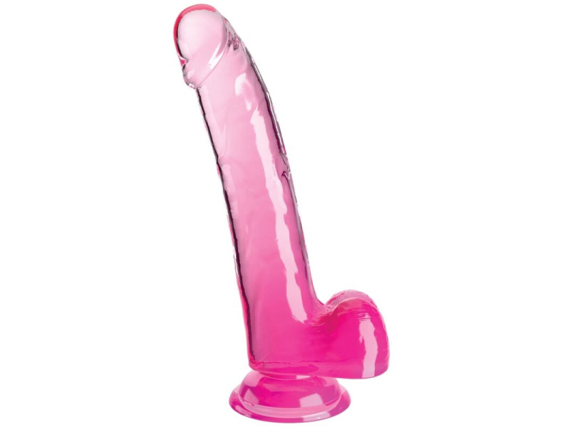 KING COCK - CLEAR DILDO WITH TESTICLES 20.3 CM PINK