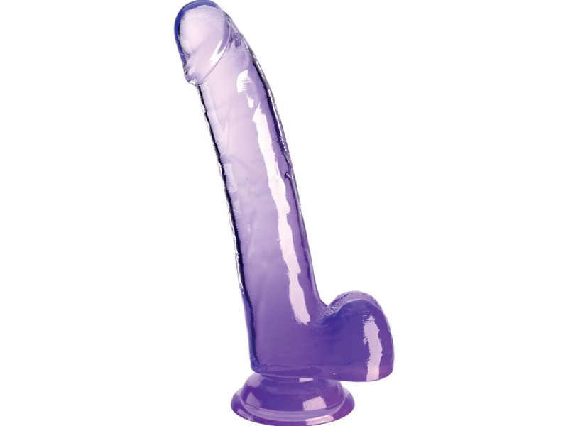 KING COCK - CLEAR DILDO WITH TESTICLES 20.3 CM PURPLE