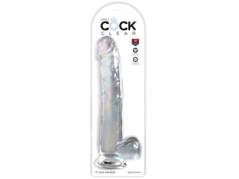 KING COCK - CLEAR DILDO WITH TESTICLES 24.8 CM TRANSPARENT