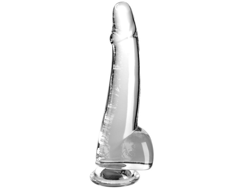 KING COCK - CLEAR DILDO WITH TESTICLES 19 CM TRANSPARENT