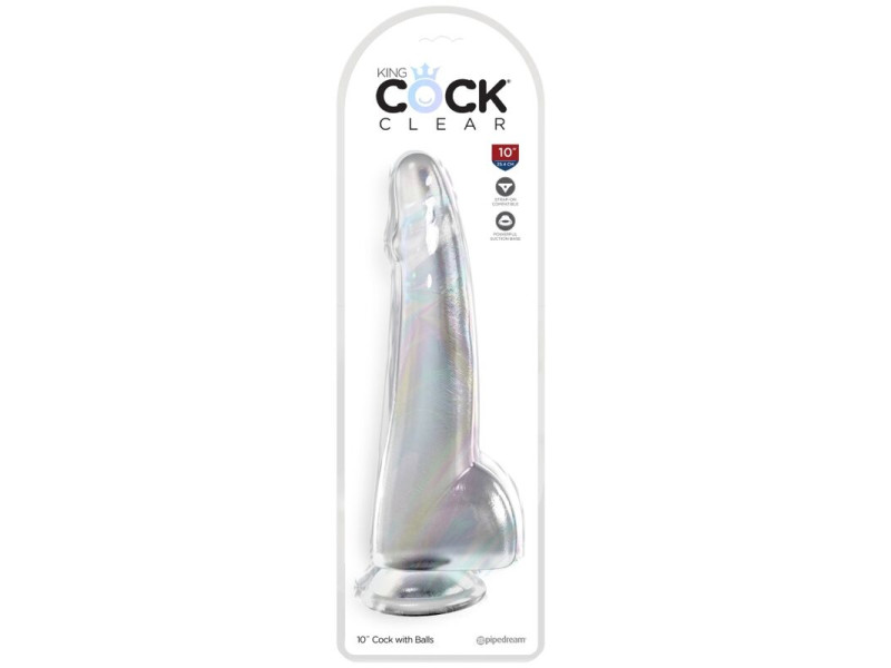 KING COCK - CLEAR DILDO WITH TESTICLES 19 CM TRANSPARENT