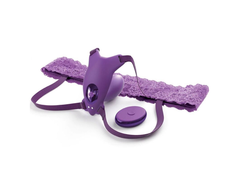 FANTASY FOR HER - BUTTERFLY HARNESS G-SPOT WITH VIBRATOR, RECHARGEABLE & REMOTE CONTROL VIOLET