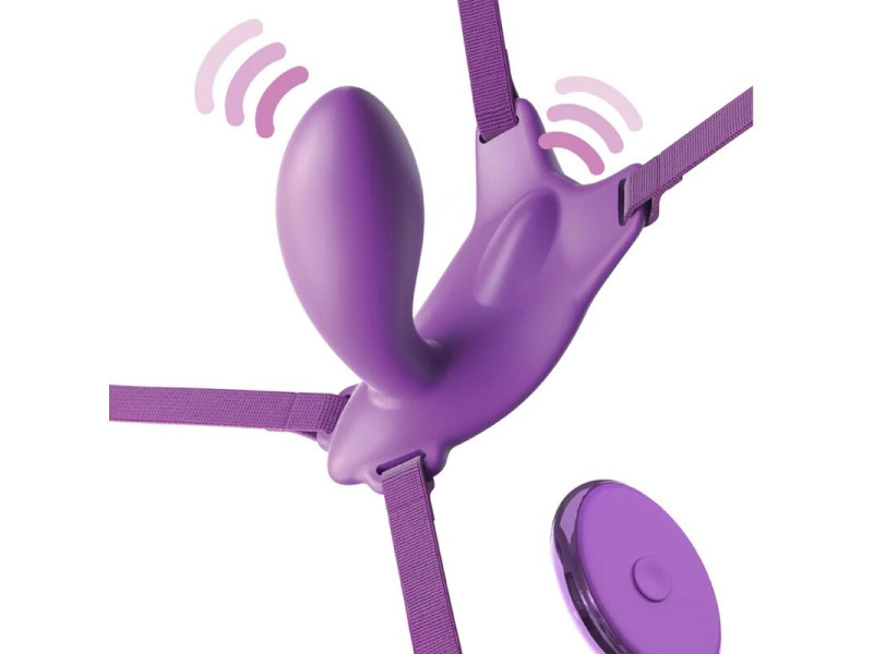 FANTASY FOR HER - BUTTERFLY HARNESS G-SPOT WITH VIBRATOR, RECHARGEABLE & REMOTE CONTROL VIOLET