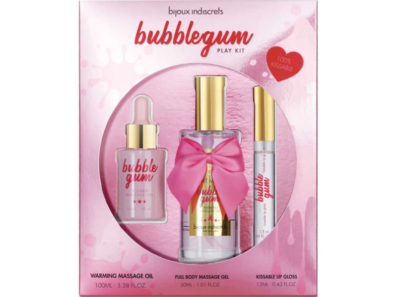 BIJOUX - INDISCRETS BUBBLEGUM PLAY KIT WITH OIL GEL & LIP GLOSS