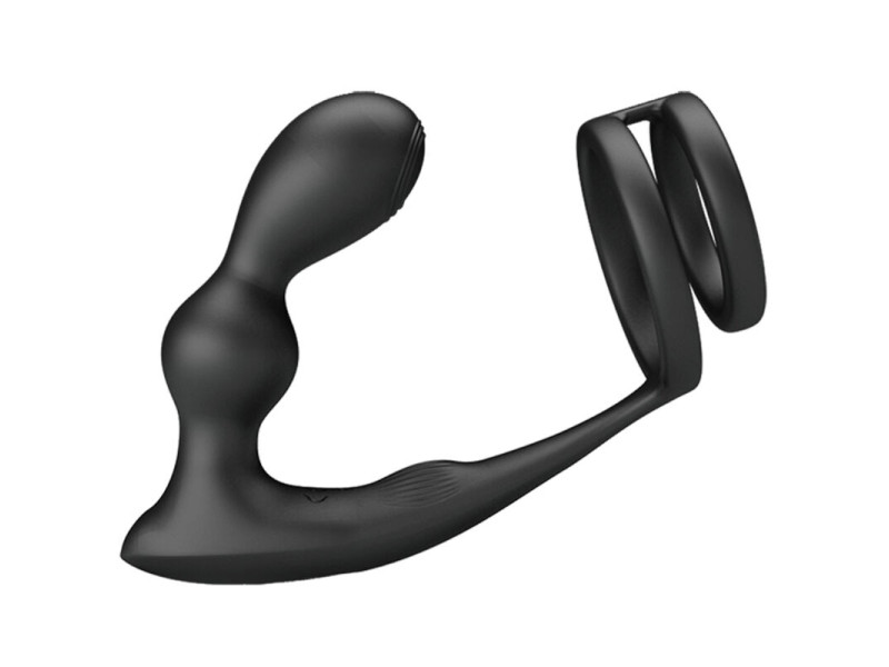 PRETTY LOVE - MARSHALL PENIS RING WITH VIBRATORY ANAL PLUG WITH REMOTE CONTROL