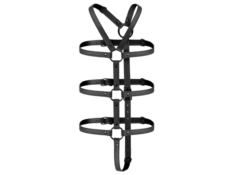 FETISH SUBMISSIVE BONDAGE - ADJUSTABLE HARNESS TORSO AND ARMS