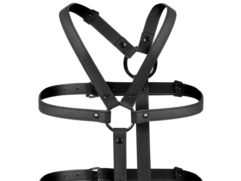 FETISH SUBMISSIVE BONDAGE - ADJUSTABLE HARNESS TORSO AND ARMS